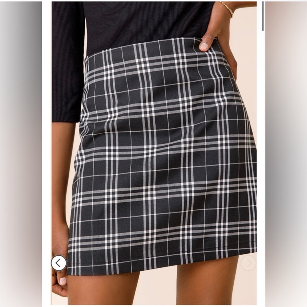 Blue Rain/Franchesca’s Checkered plaid black and white Skirt